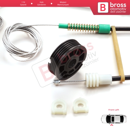 Volvo C70 MK1 872 1996-2002 2-Kapı Coupe 9467884 İçin Sol Cam Kriko Tamir Seti